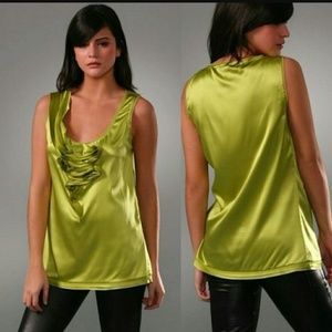 DIANE VON FURSTENBERG Chartreuse IMARA Silk Top